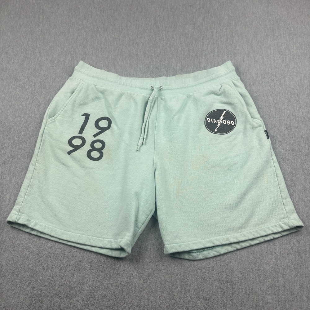 Diamond Supply Shorts Womens 2XL Green Sweatshorts 1998 Casual Outdoors USA Made